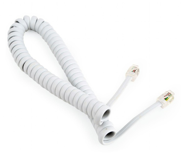 Gembird Spiralny kabel telefoniczny RJ10 (4P4C) 2m, biały - 1351743 - zdjęcie 3